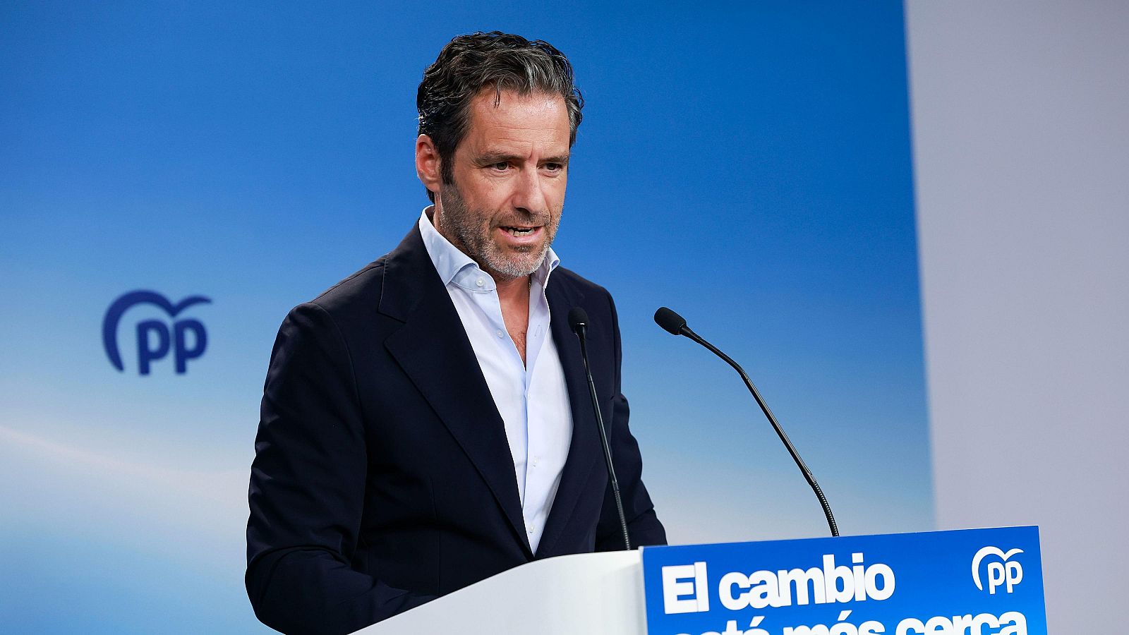 El portavoz nacional del PP, Borja Sémper, durante la rueda de prensa que ha ofrecido tras la reunión del Comité de Dirección del partido este lunes en Madrid.