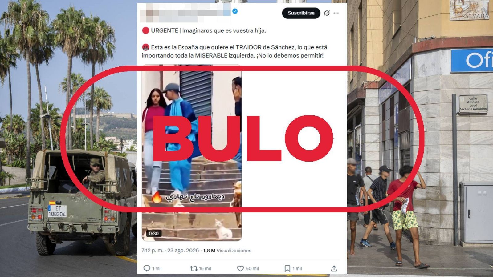 Bulo: No es un migrante acosando a una joven, es la escena de una película