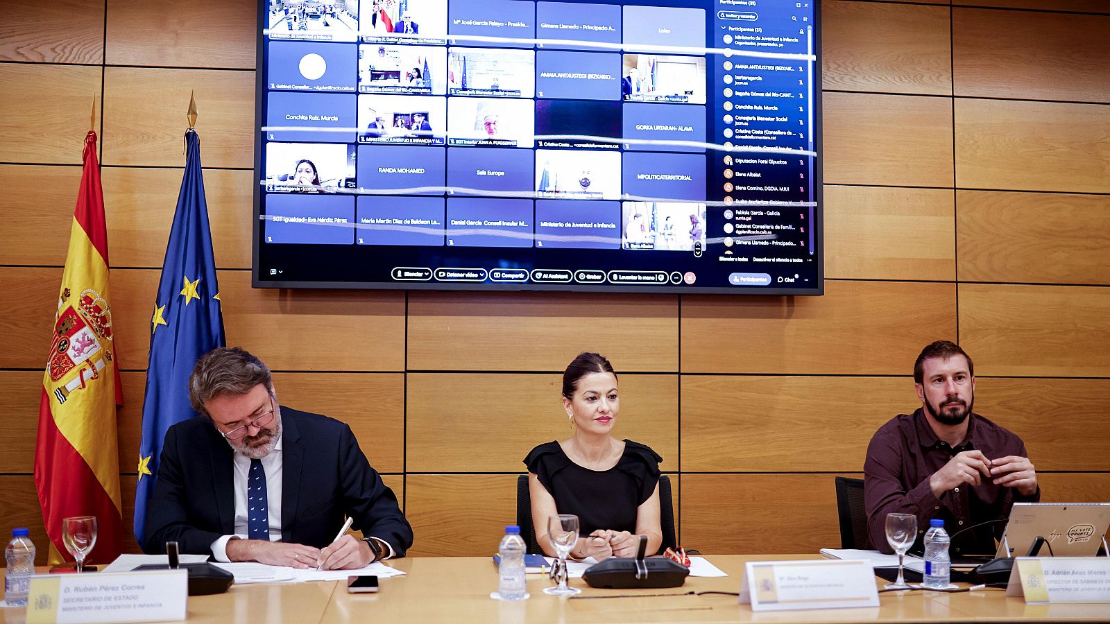 La ministra de Juventud e Infancia, Sira Rego, durante la reunión sectorial con las comunidades autónomas.