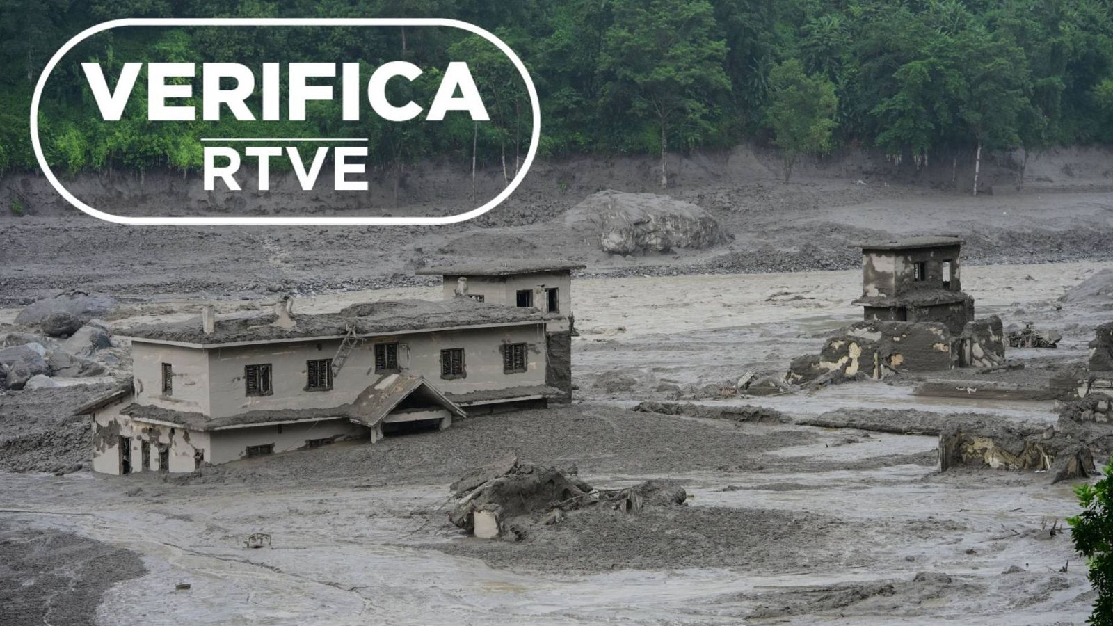 Captura de pantalla de un vídeo falso sobre la inundación de Nepal que circula en redes