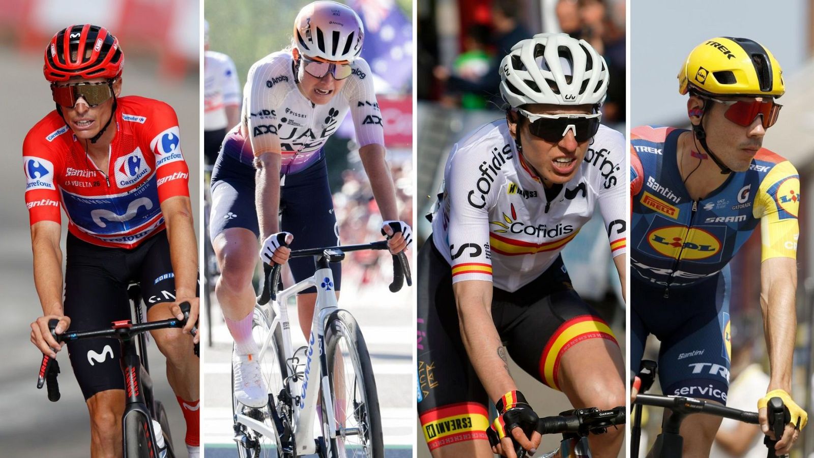 Enric Mas, Juan Ayuso, Mavi García y Paula Blasi lideran a España en el Mundial de ciclismo 2026