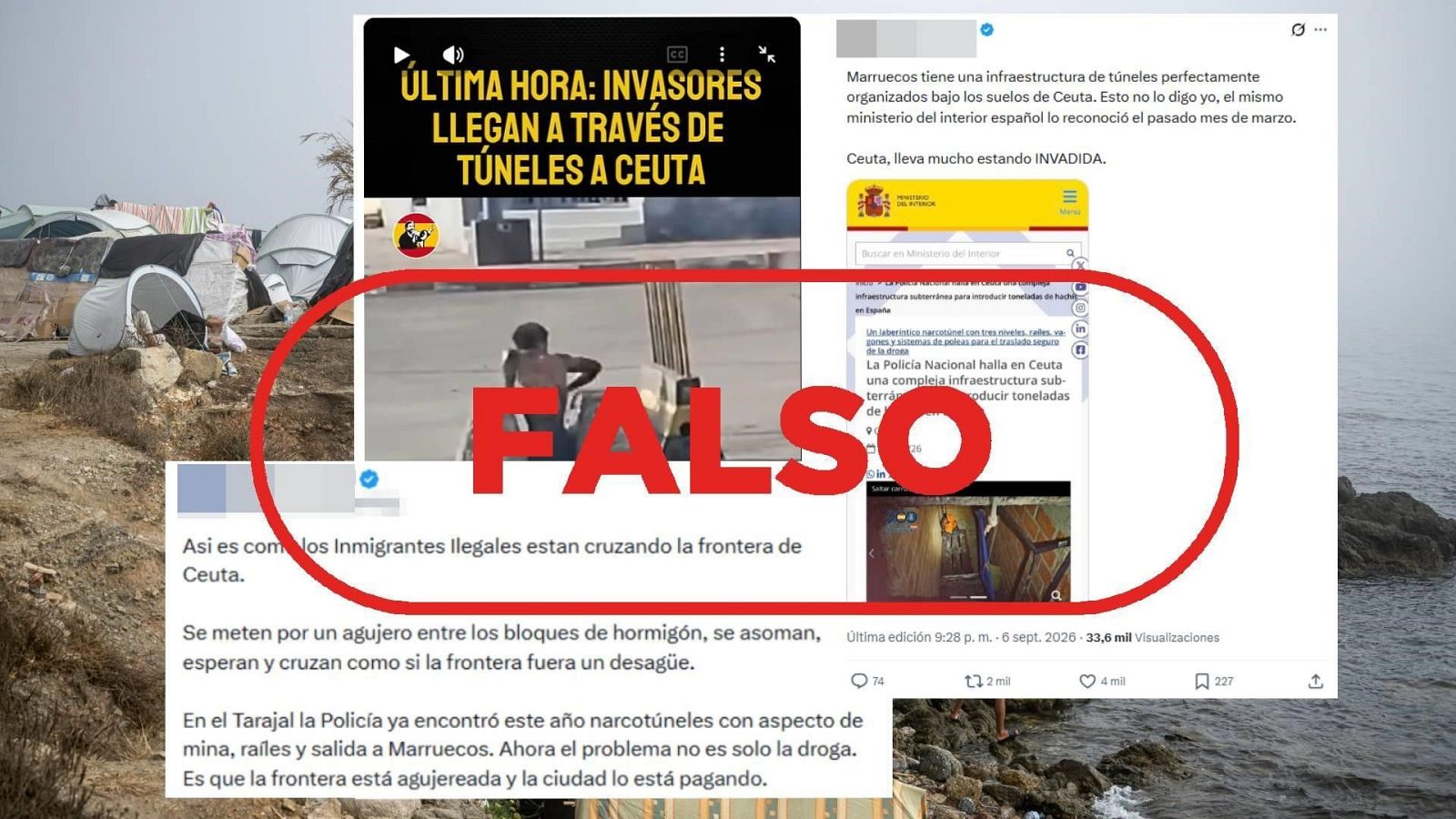 No son migrantes llegando a Ceuta por un túnel, es Marruecos