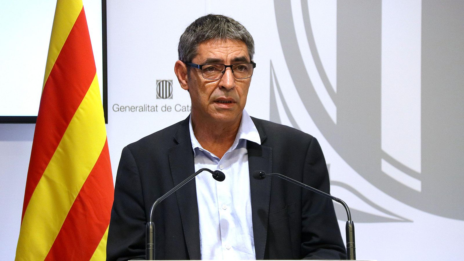 El director general dels Mossos, Josep Lluís Trapero, en roda de premsa al juliol