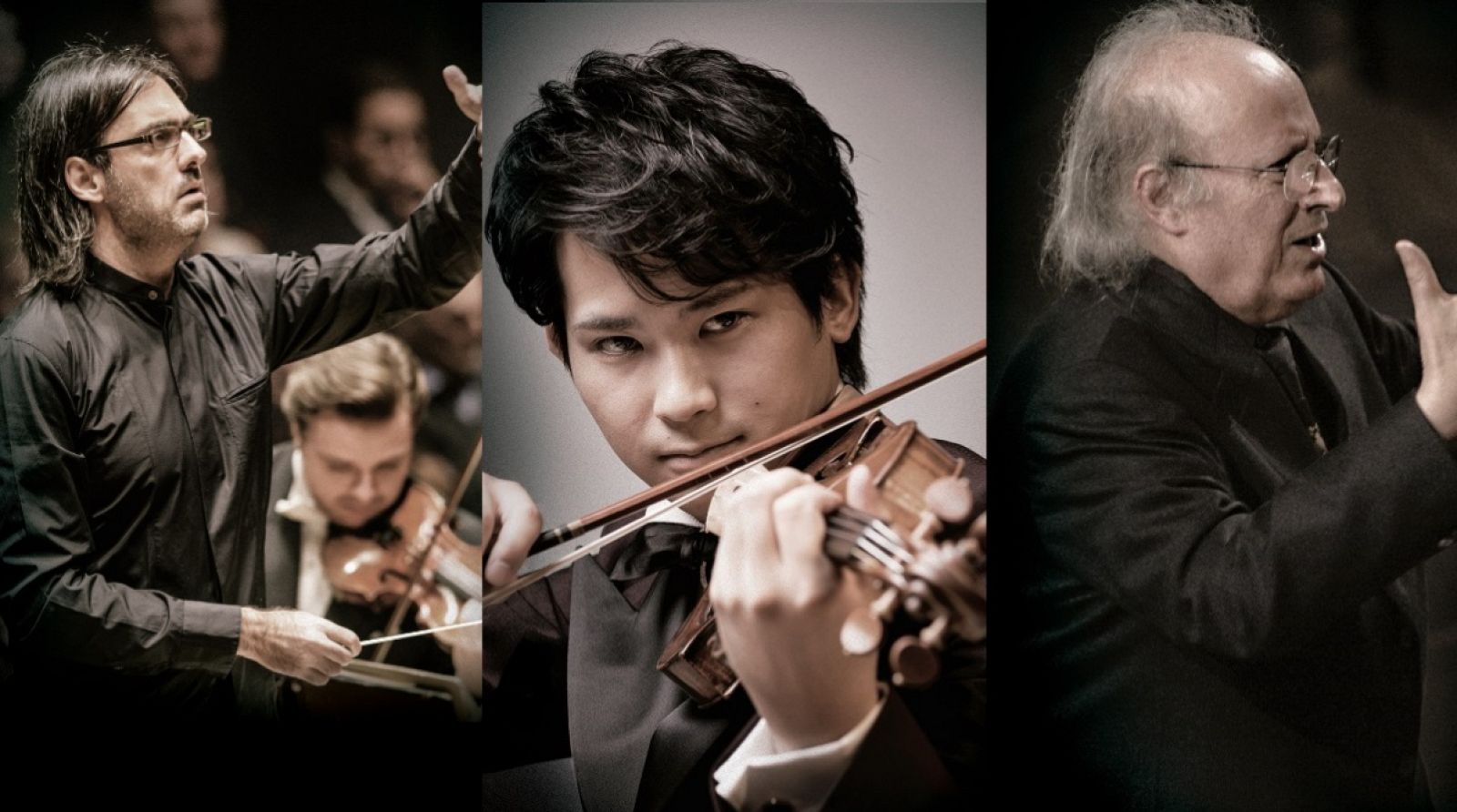 Leonidas Kavakos, Fumiaki Miura y Eliahu Inbal