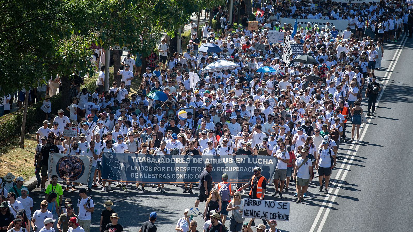 Los trabajadores de Airbus se manifiestan en Madrid  para reclamar una "negociación real" con la empresa