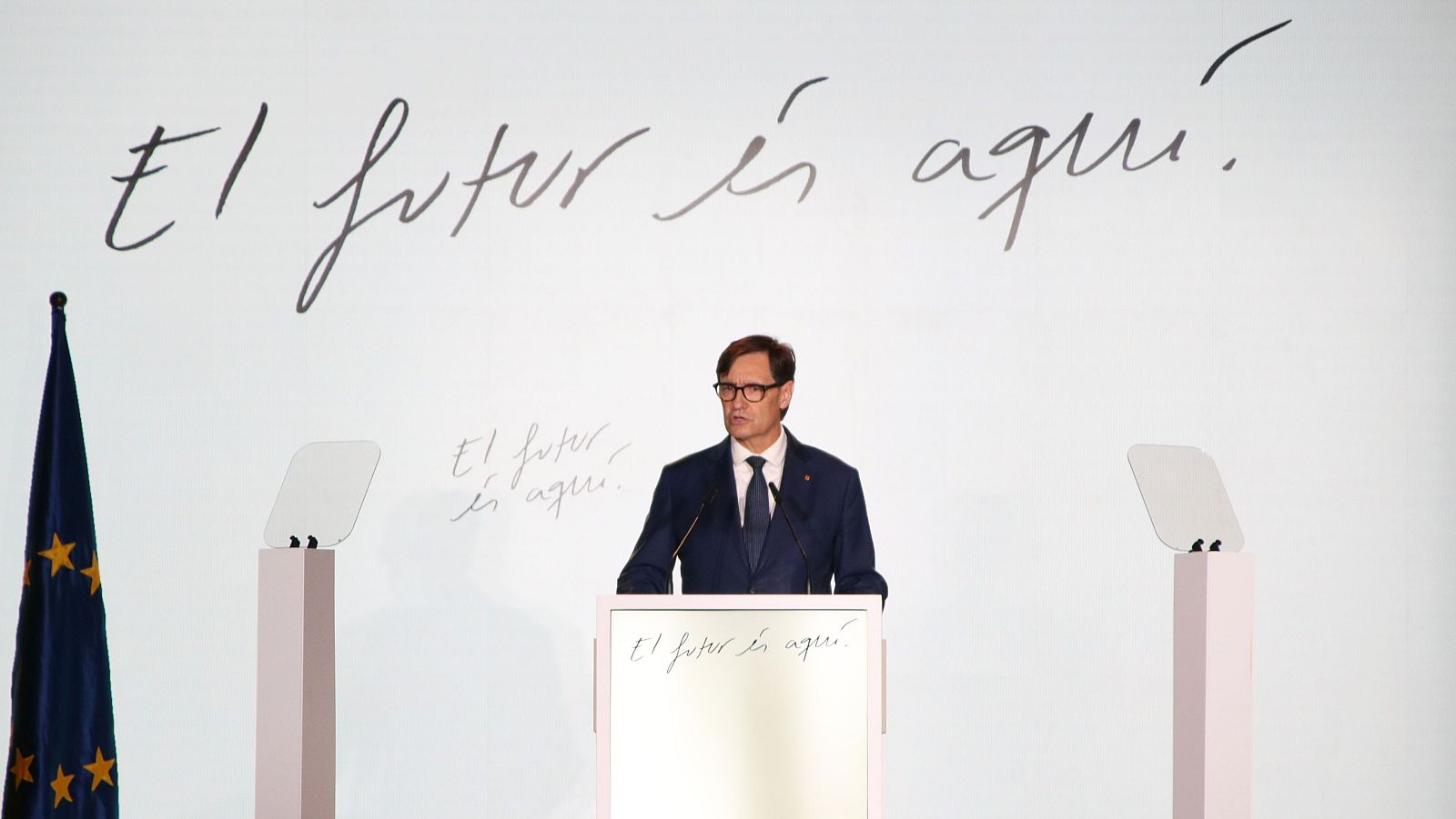 El president de la Generalitat, Salvador Illa, en la conferència