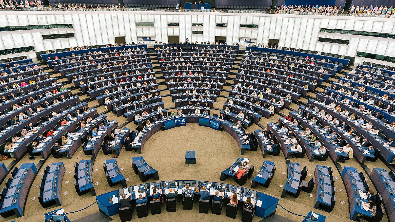 Vista general del hemiciclo del Parlamento Europeo