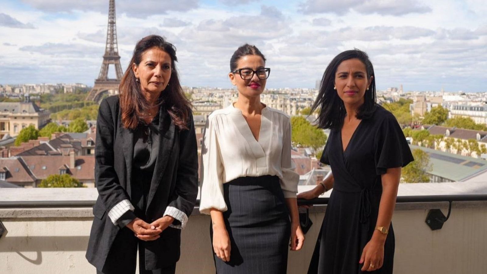 La ministra de Juventud e Infancia, Sira Rego, la alta comisionada de Francia para la Infancia, Sarah El Haïry, y la representante del Secretario General de la ONU sobre la Violencia contra la Infancia, Najat Maalla M’jidn, en París.