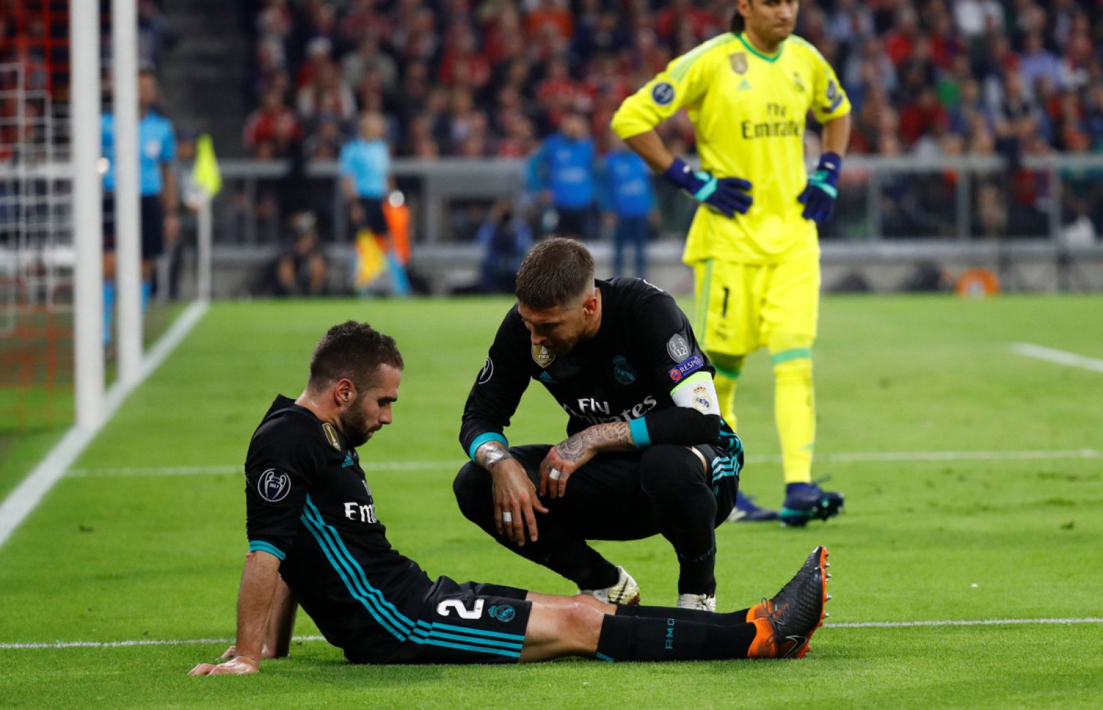 Carvajal se lesionó en el partido de ida de semis de Champions ante el Bayern.