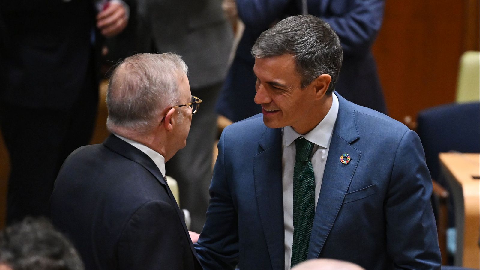 El presidente del Gobierno, Pedro Sánchez, durante un encuentro de la ONU en Nueva York este lunes.