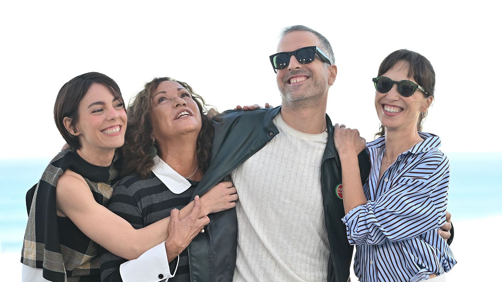 Victoria Luengo, Eulàlia Ramon, Mikel Gurrea y Ariadna Gil, durante la presentación de la película 'Sants' en el Festival de Cine de San Sebastián.