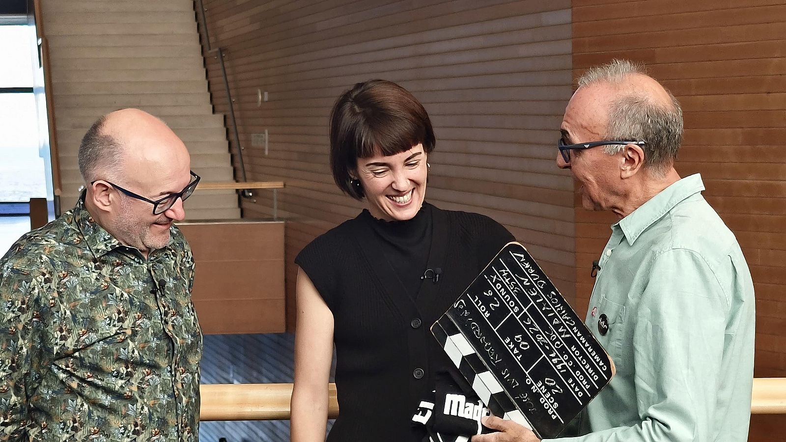 Rebordinos, padrino de esta semana, con Maialen Beloki Berasategi junto a Gerardo Sánchez, director de 'Días de Cine'.