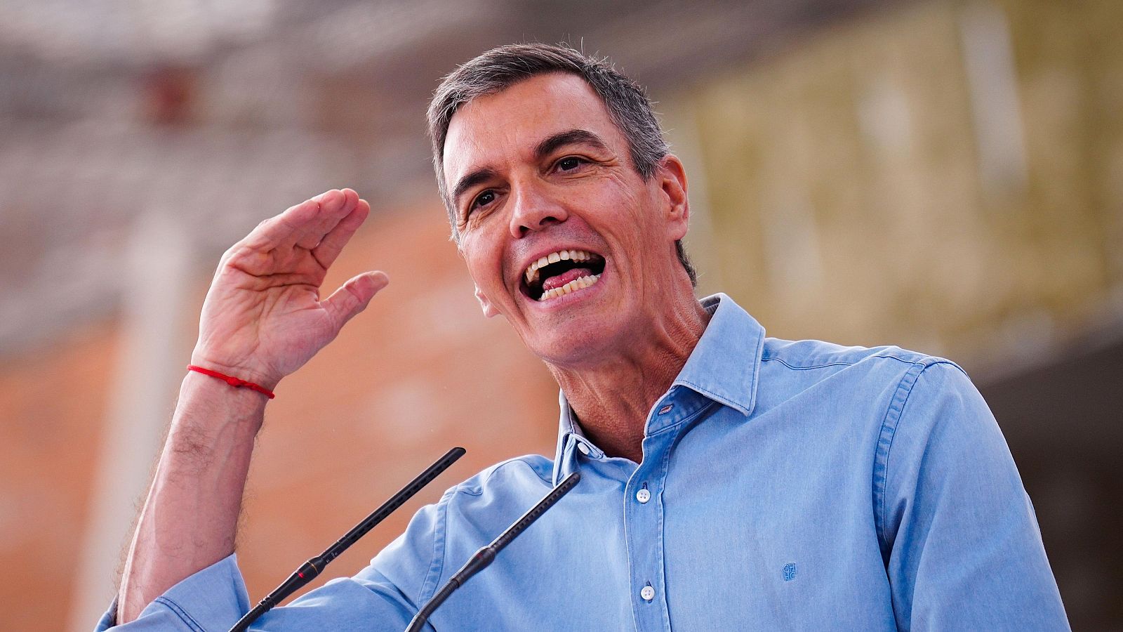 El presidente del Gobierno, Pedro Sánchez, en un acto este domingo en Getafe (Comunidad de Madrid).