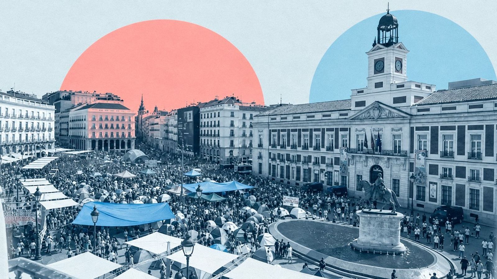 Acampada en la Puerta de Sol por la vivienda frente a la acampada del 15M
