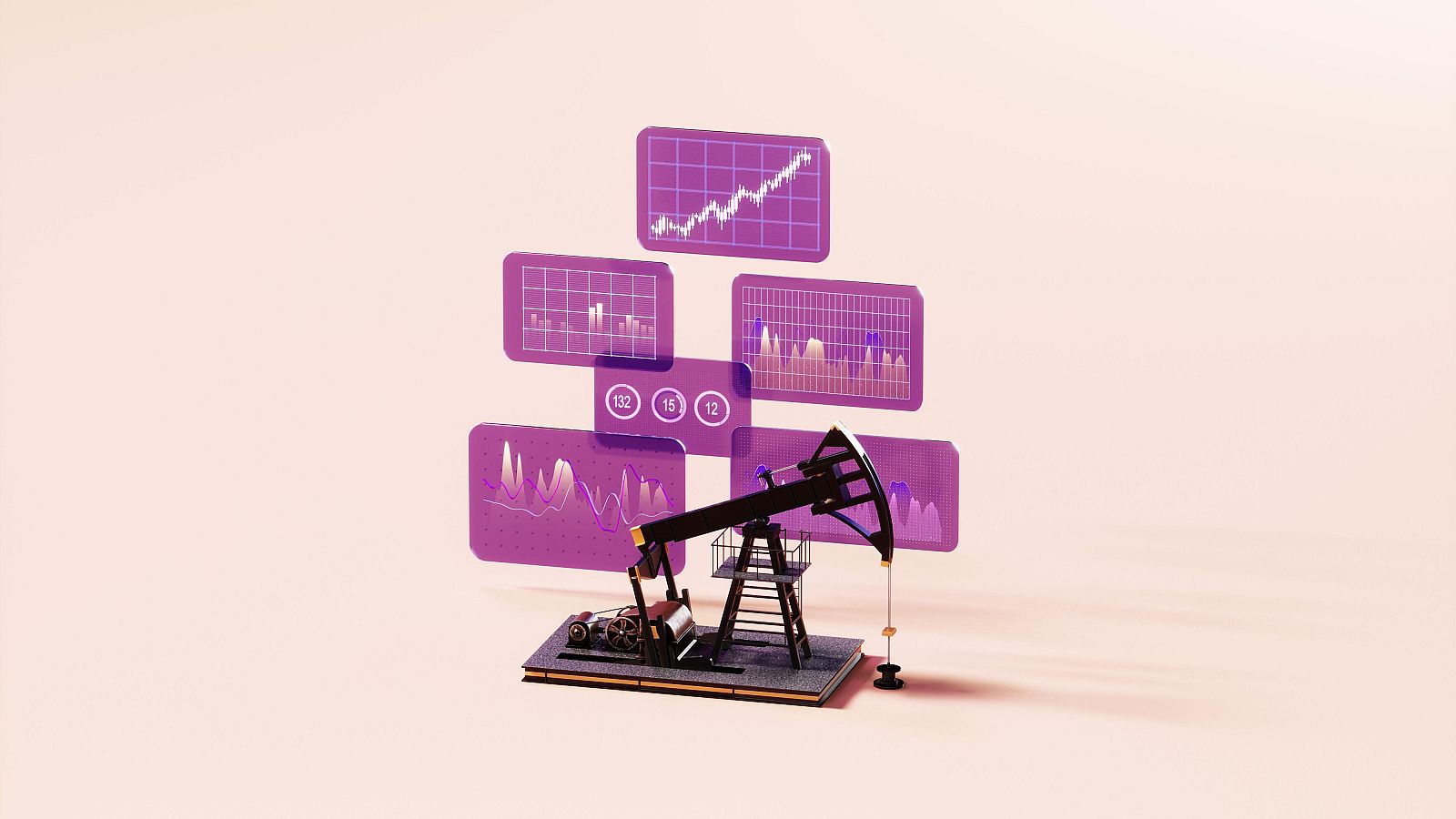 Claves de las medidas anticrisis: Una bomba de extracción de petróleo y gráficos de evolución