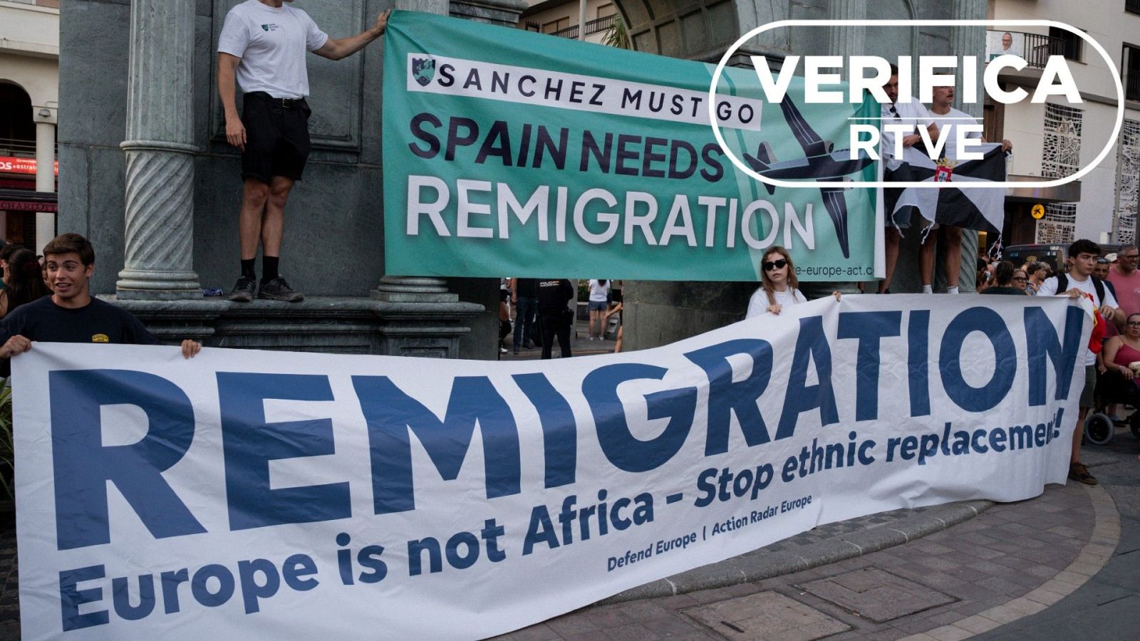 Defensores de la "remigración" se manifiestan en Ceuta el pasado 2 de agosto.