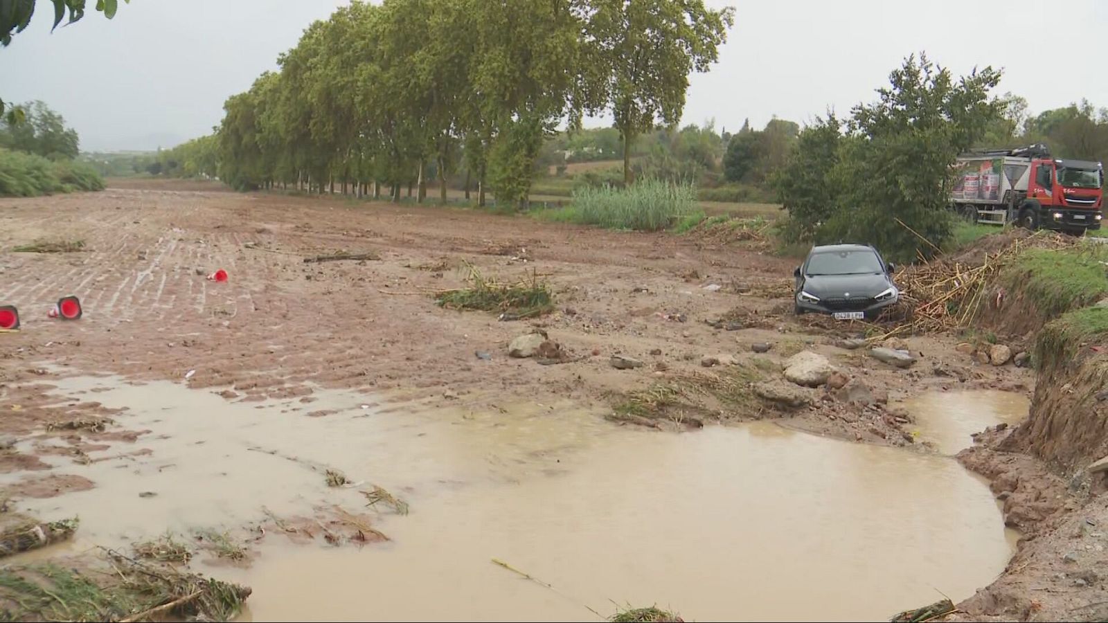 Imatge dels efectes de les pluges torrencials al Vallès Oriental