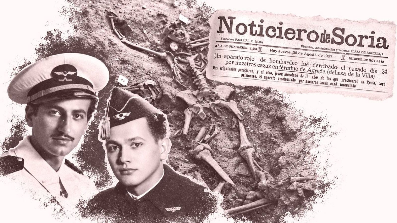 Luis Gil Longares (i) y Antonio Soto Romero fueron abatidos en agosto de 1937 y exhumados en Ágreda en 2010