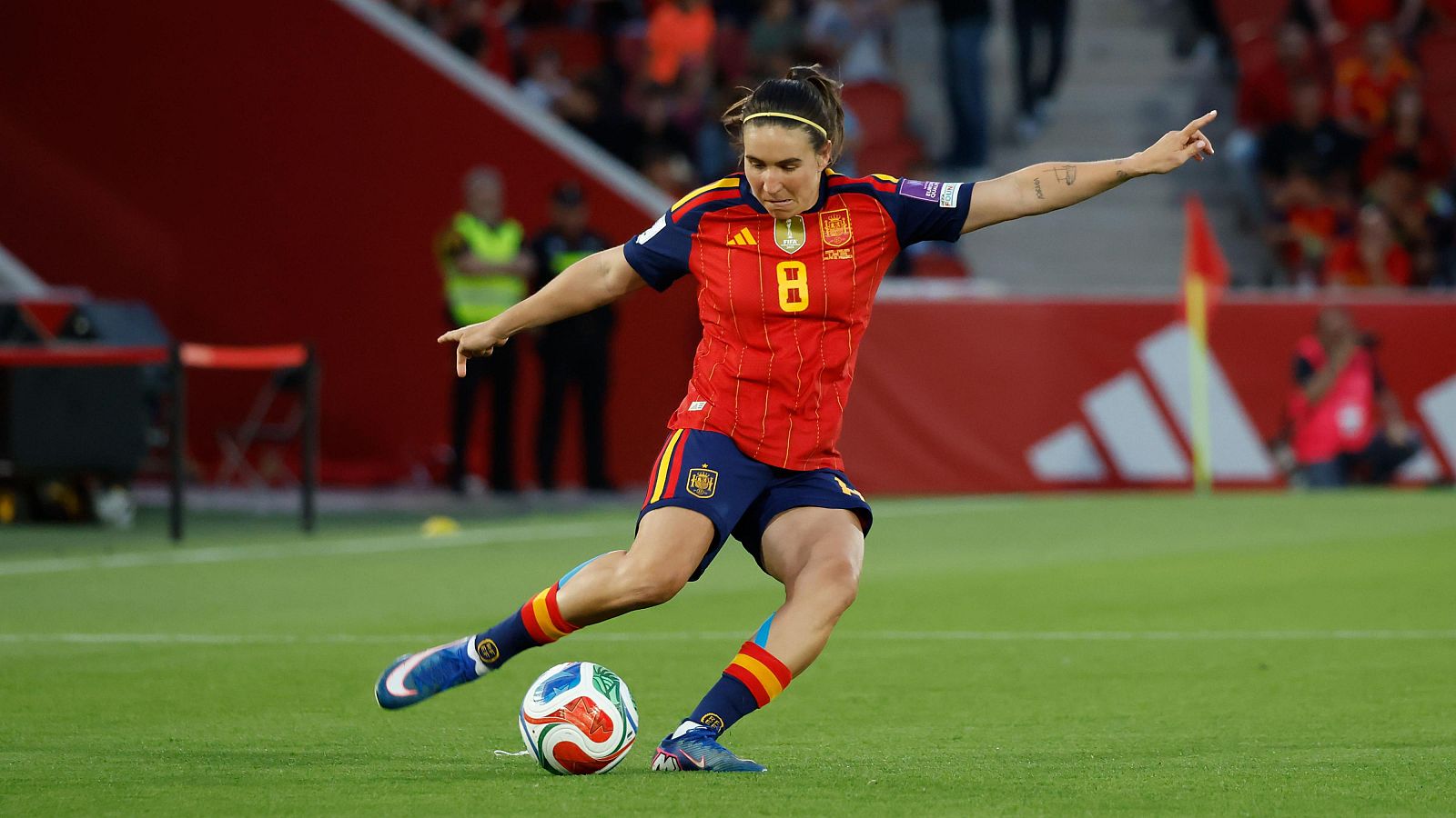 Mariona Caldentey, en un partido con la selección española