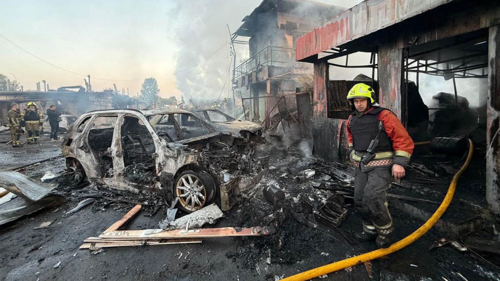 Kiev tras un ataque ruso