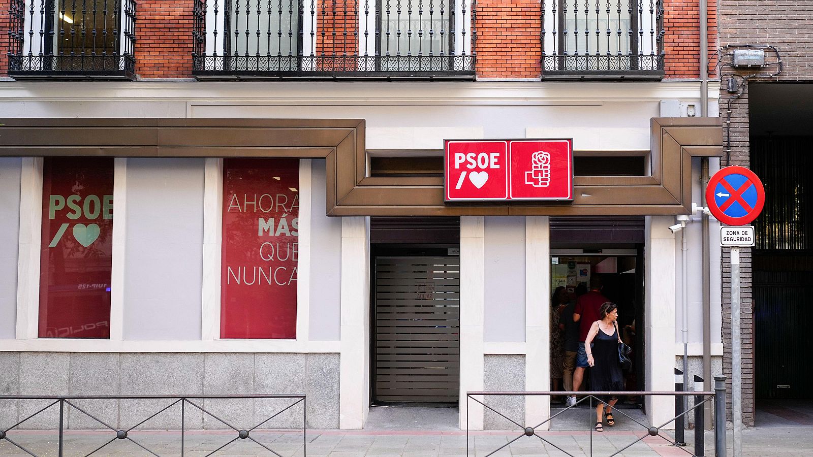 Vista de la sede del PSOE en la madrileña Calle Ferraz.