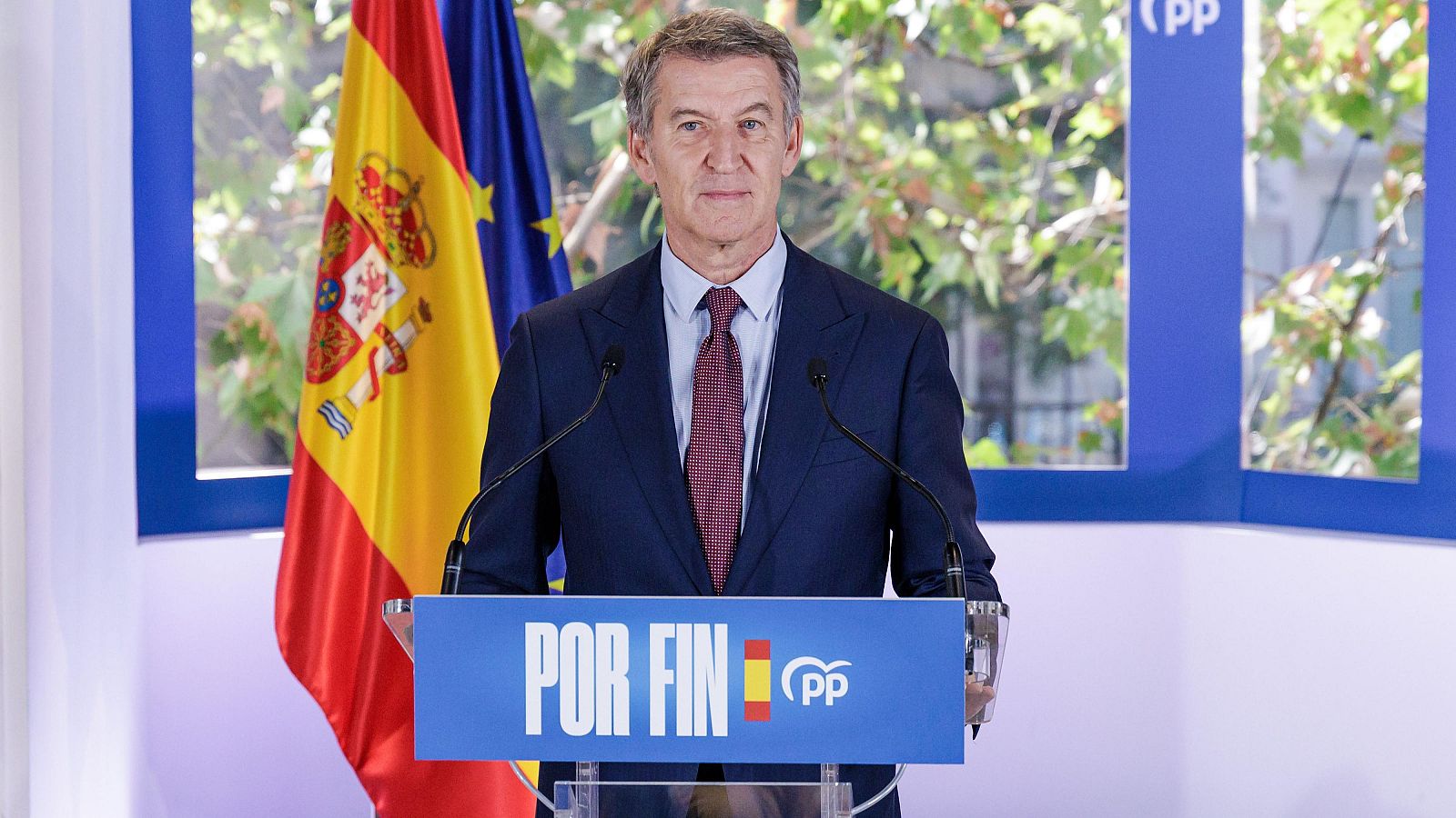 El presidente del Partido Popular, Alberto Núñez Feijóo, preside la reunión de la Junta Directiva Nacional del partido