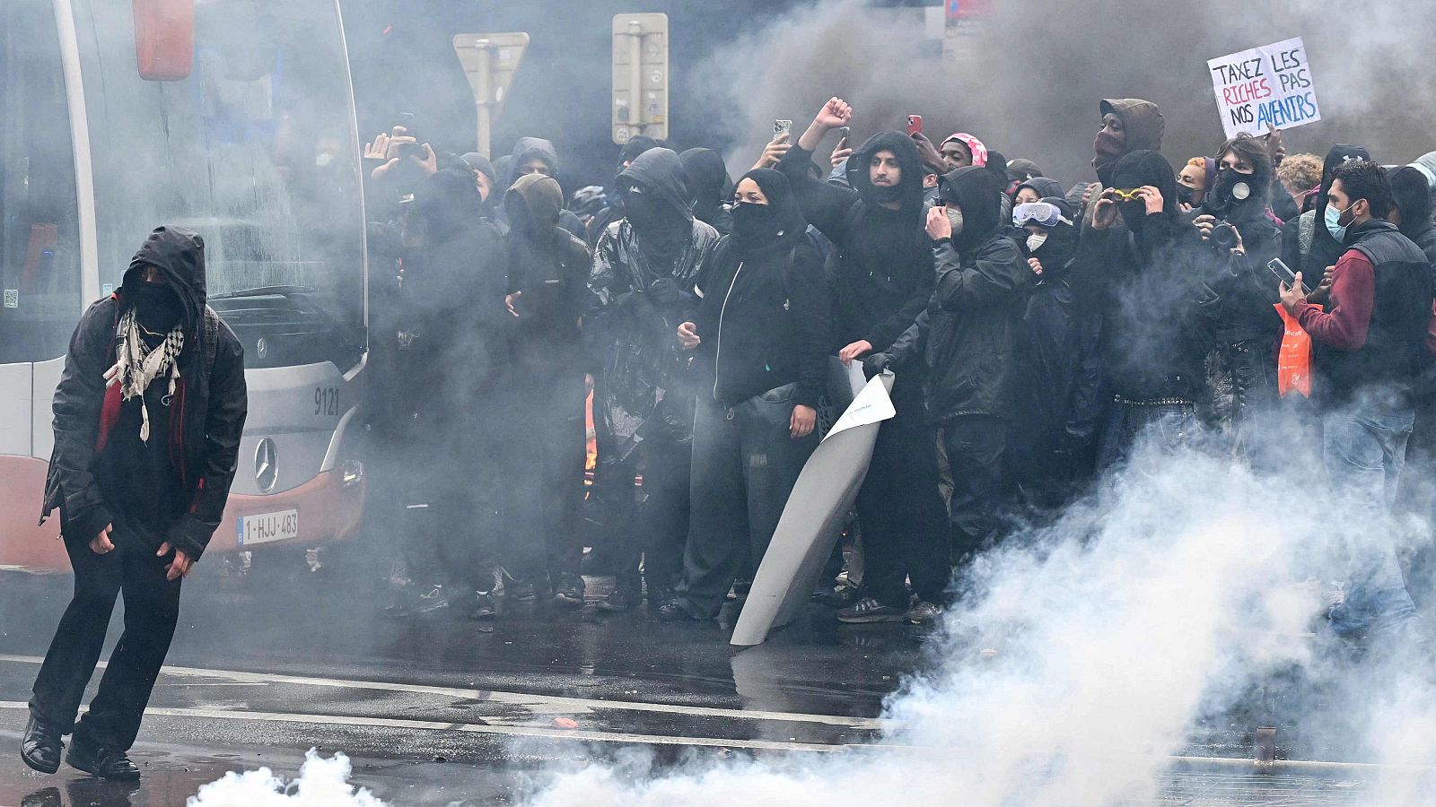 Disturbios en Bruselasen en las protestas contra el Gobierno