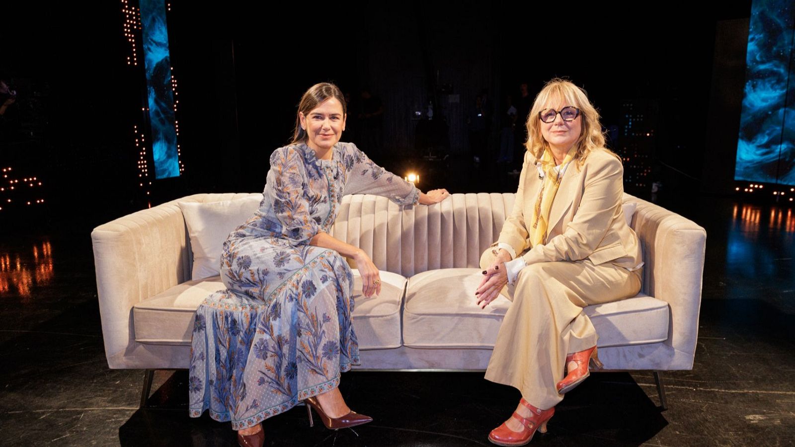 Emma Suarez, con Elena S. Sánchez en el plató de 'Historia de nuestro cine'