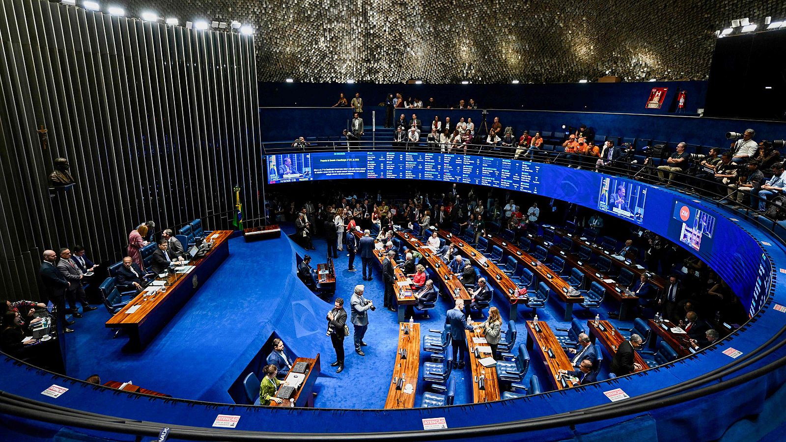 Vista general muestra el pleno del Senado brasileño