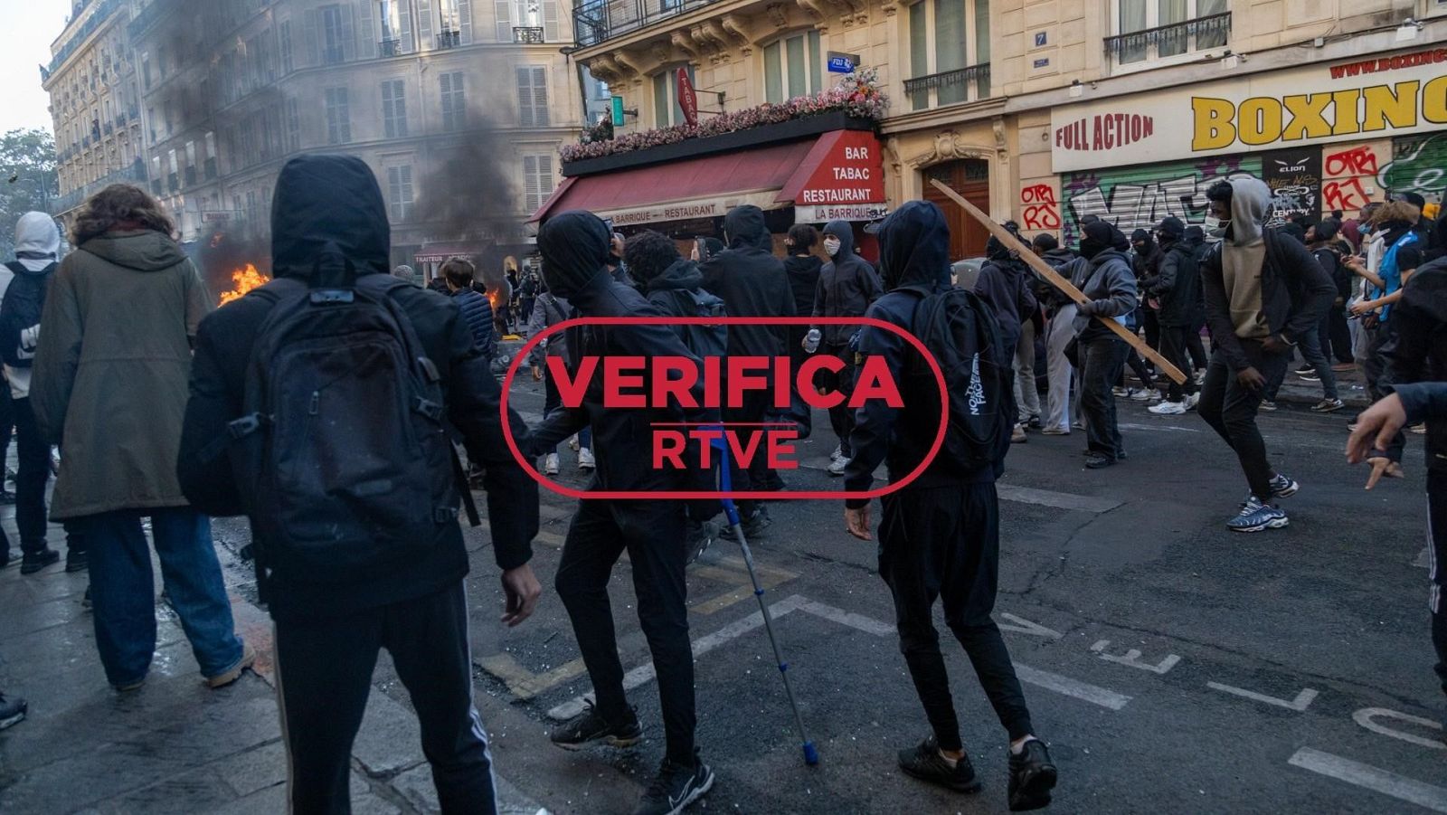 Protesta el 18 de octubre cerca de la Plaza de la República de París (Francia)