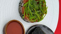 Receta de salmón marinado con tirabeques de MasterChef Celebrity Legends