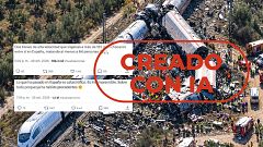 No es una imagen aérea del accidente ferroviario en Urda (Toledo), está creada con IA