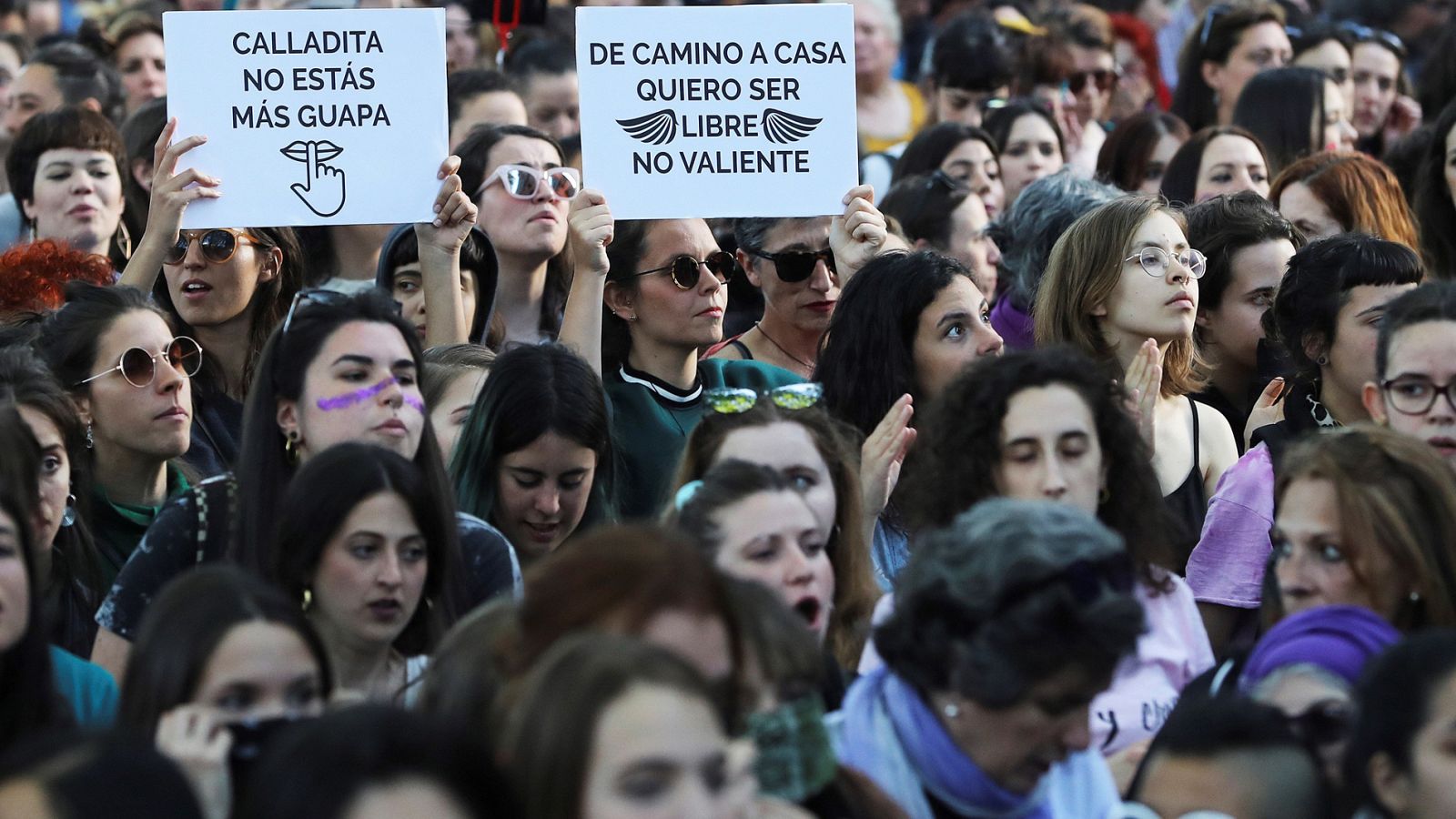 Manifestación feminista en Madrid contra la sentencia sobre los cinco miembros de La Manada