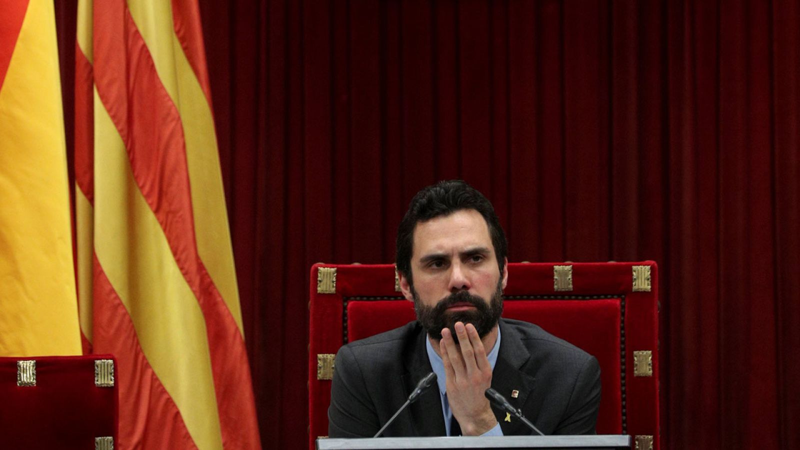 Roger Torrent, en el pleno del Parlament catalán el pasado 4 de mayo
