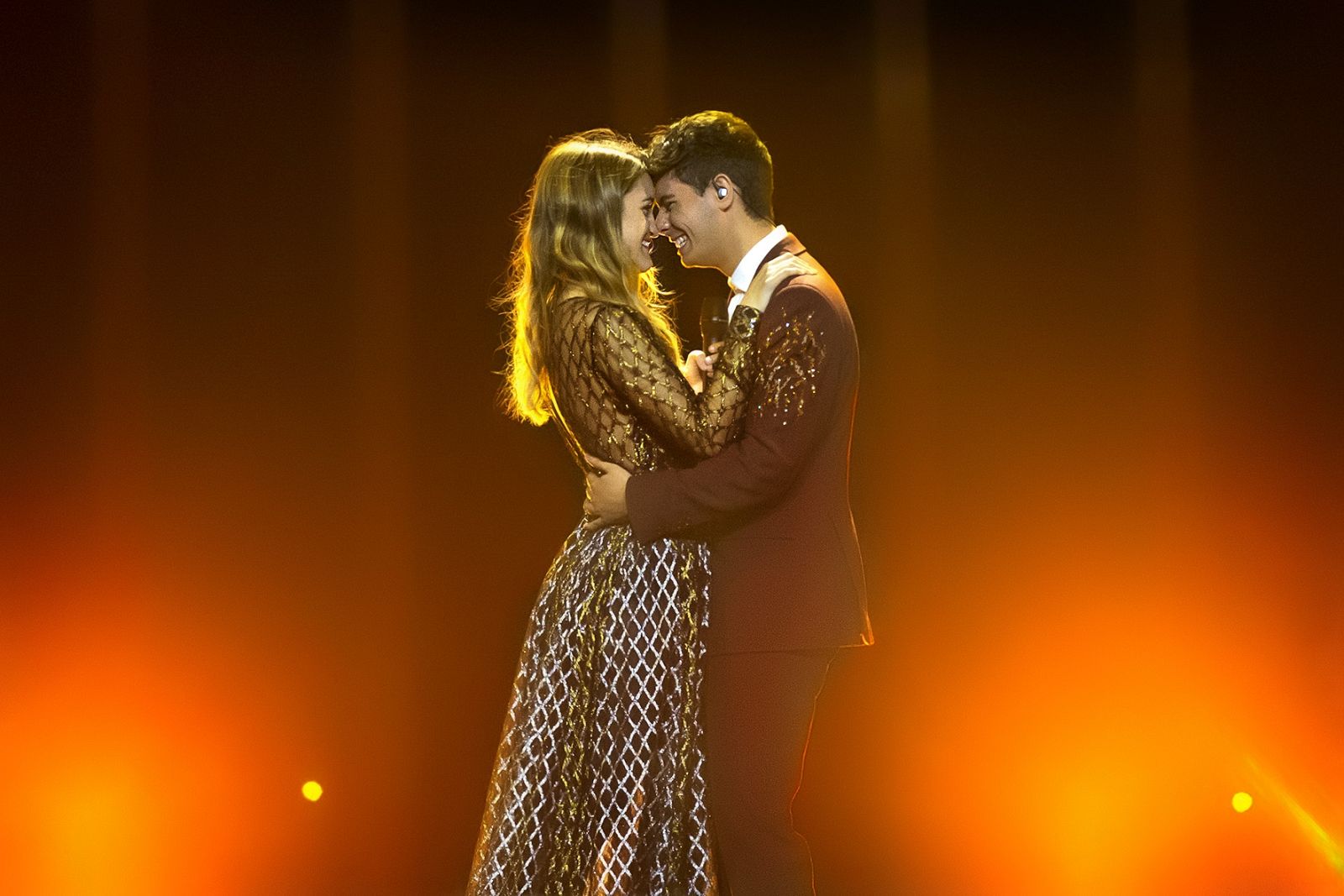 Amaia y Alfred en el ensayo general de la final de Eurovisión