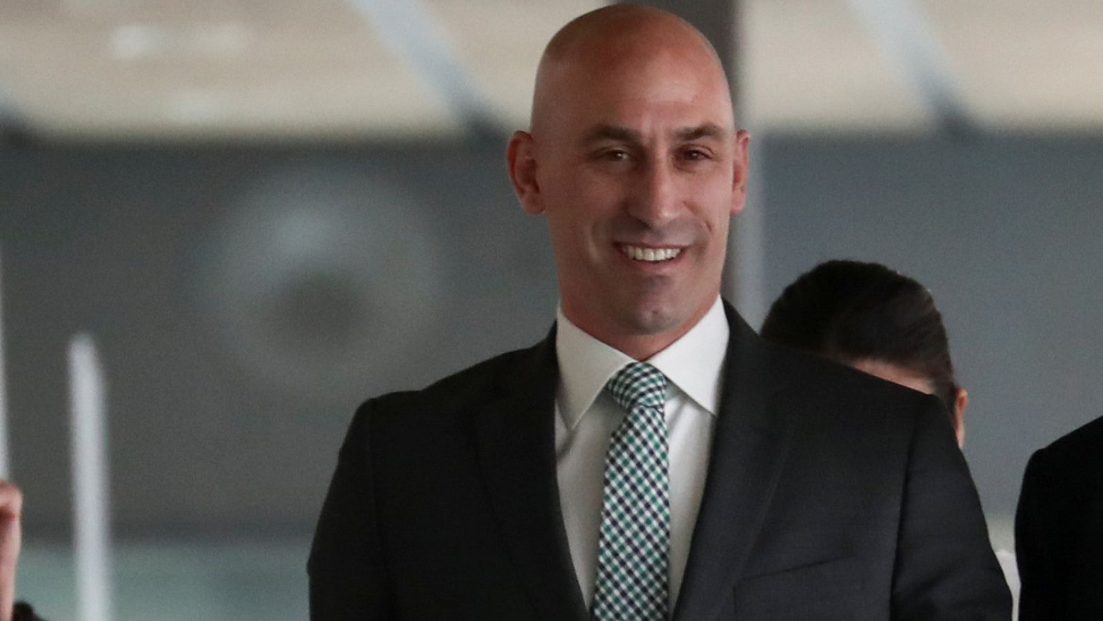 Luis Rubiales, one of the presidential candidates for Spanish Soccer Federation, arrives to attend a general assembly in Las Rozas