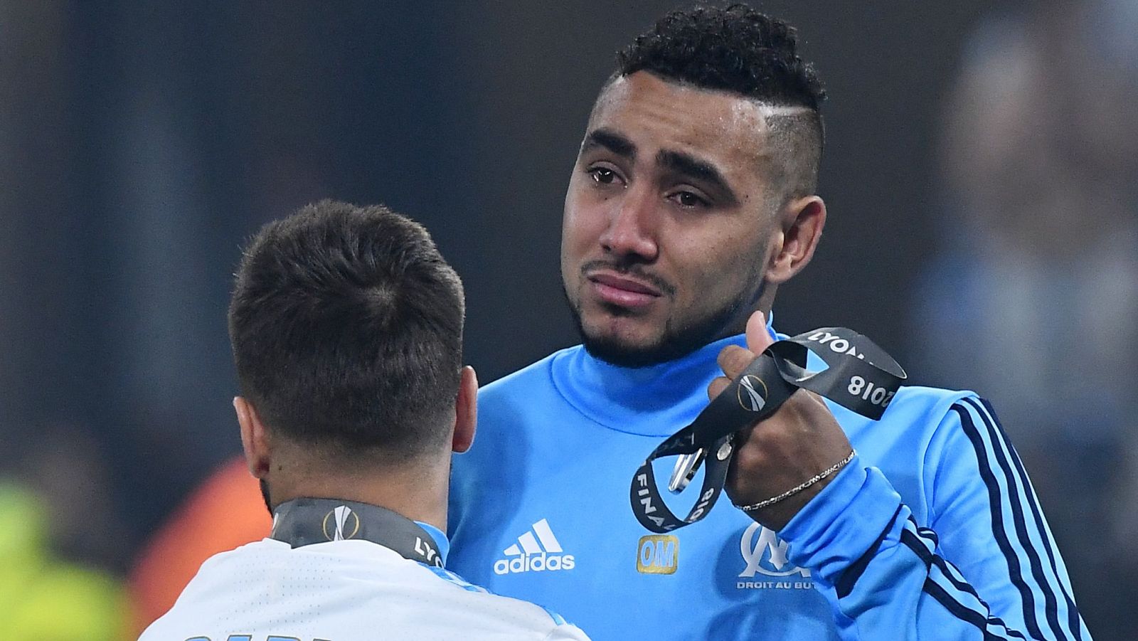 Dimitri Payet, con lágrimas en los ojos tras la final de la Europa League.