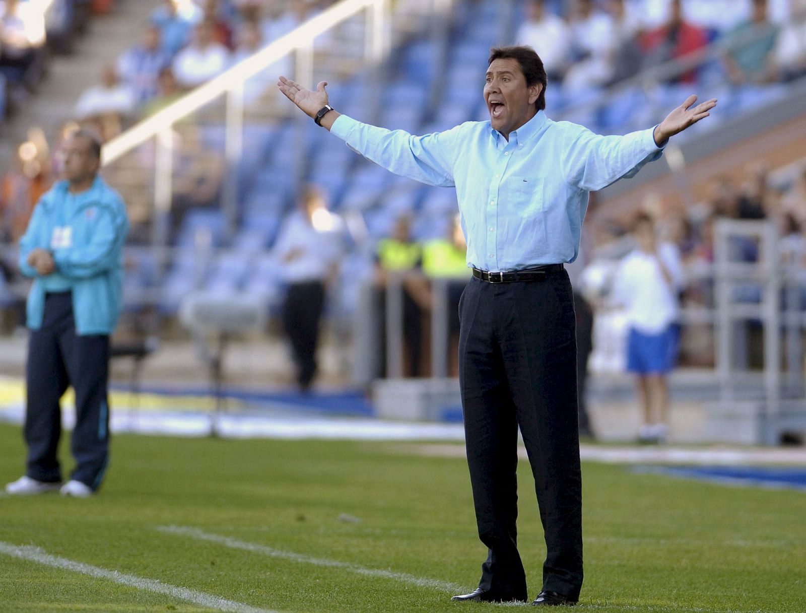 Manolo Zambrano en su último partido con el 'Recre'