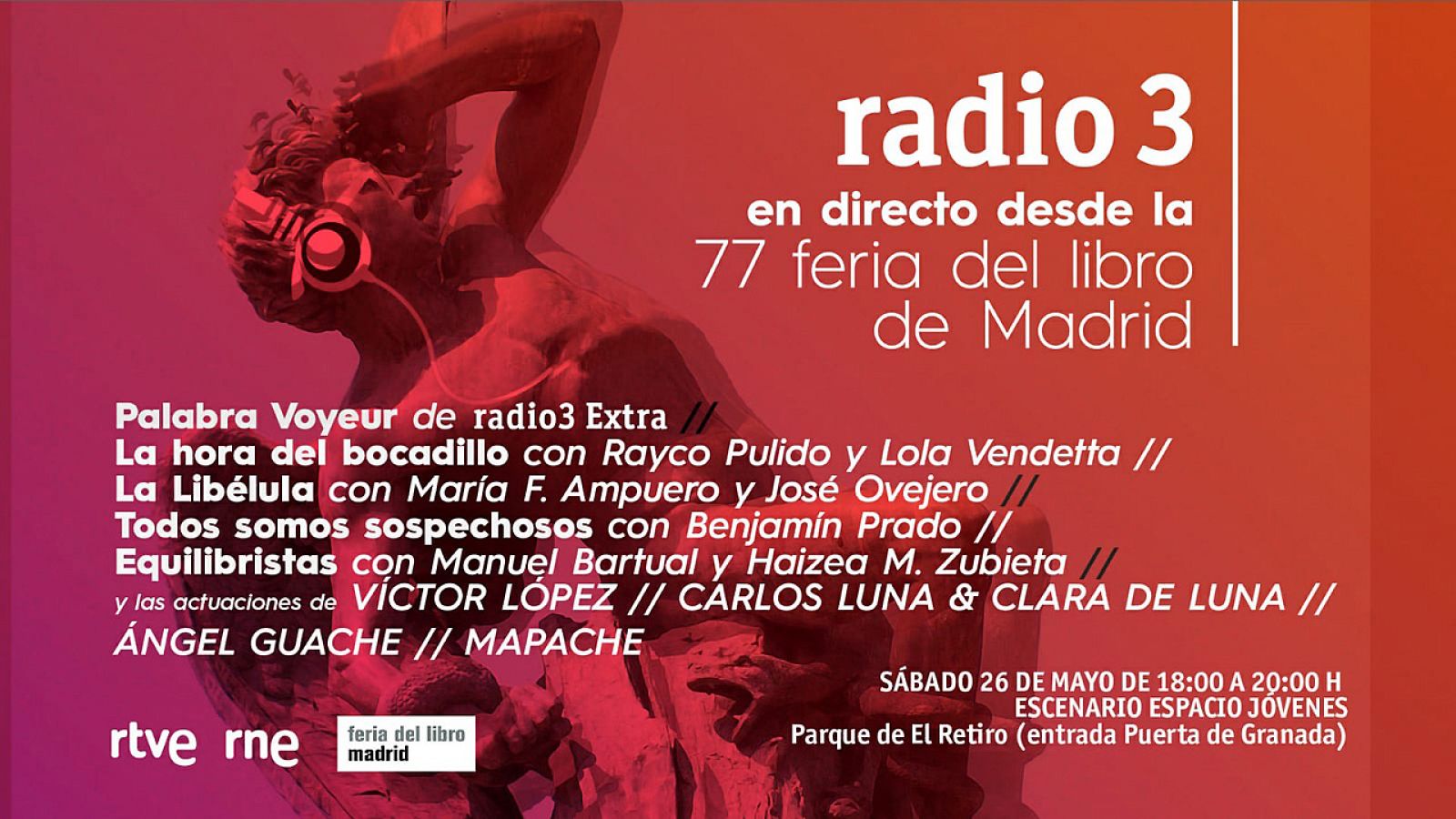 Programación especial de Radio 3 desde la Feria del Libro de Madrid