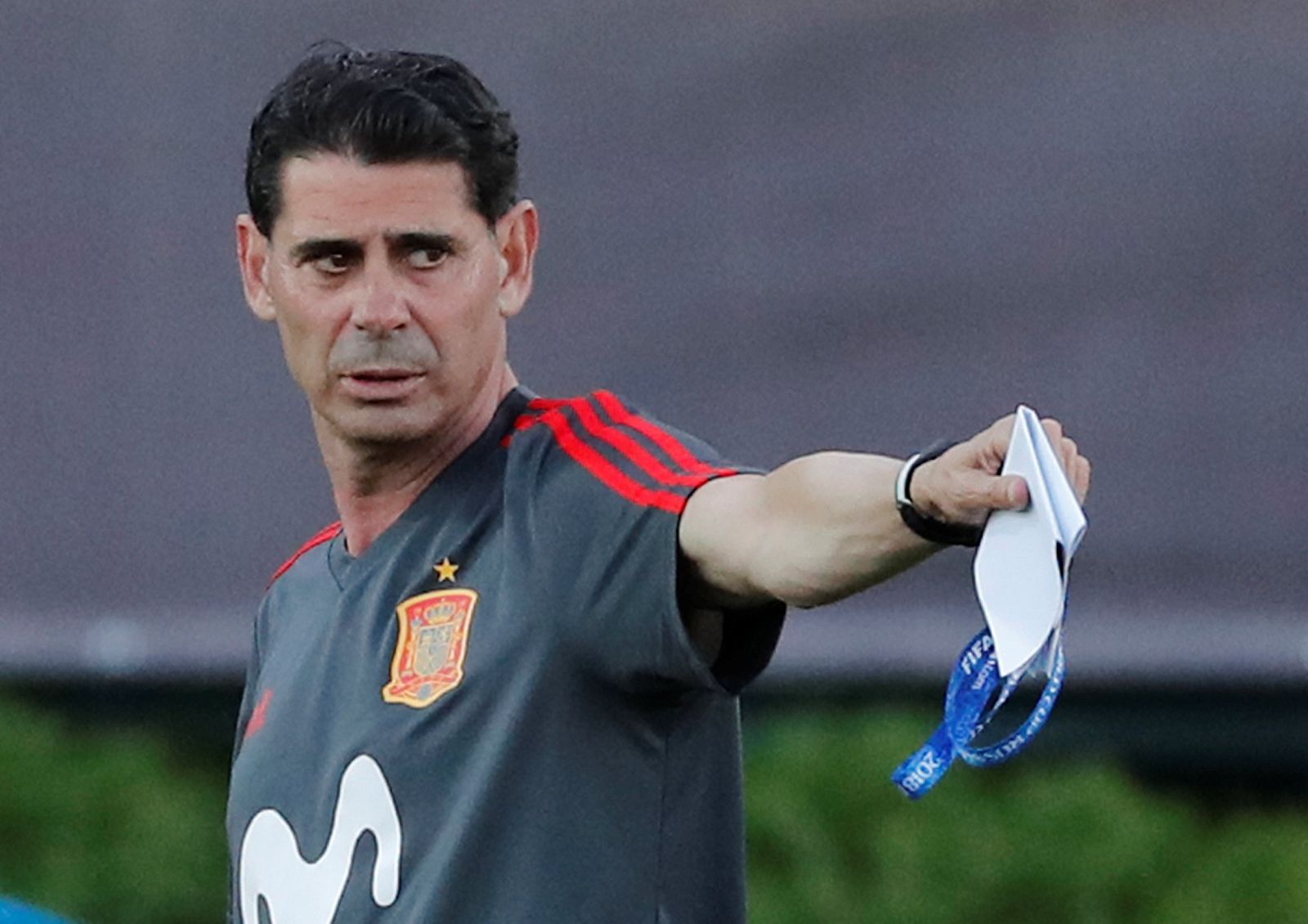 El nueve seleccionador nacional de fútbol, Fernando Hierro.