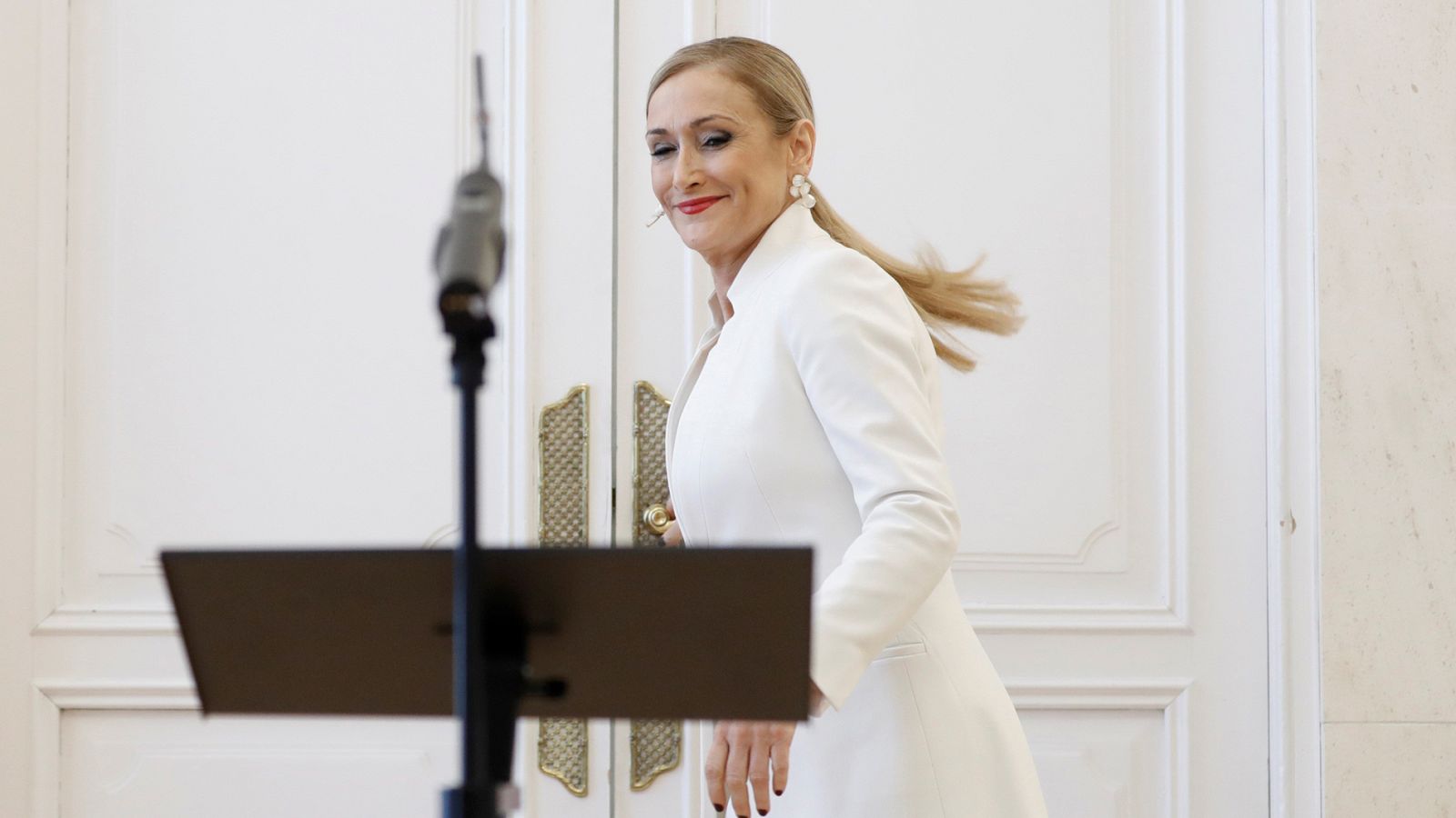 Cristina Cifuentes, el día de su dimisión como presidenta de la Comunidad de Madrid.