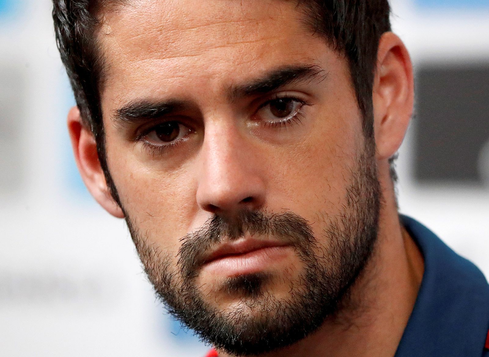 El centrocampista de la selección española Isco Alarcón en la rueda de prensa.