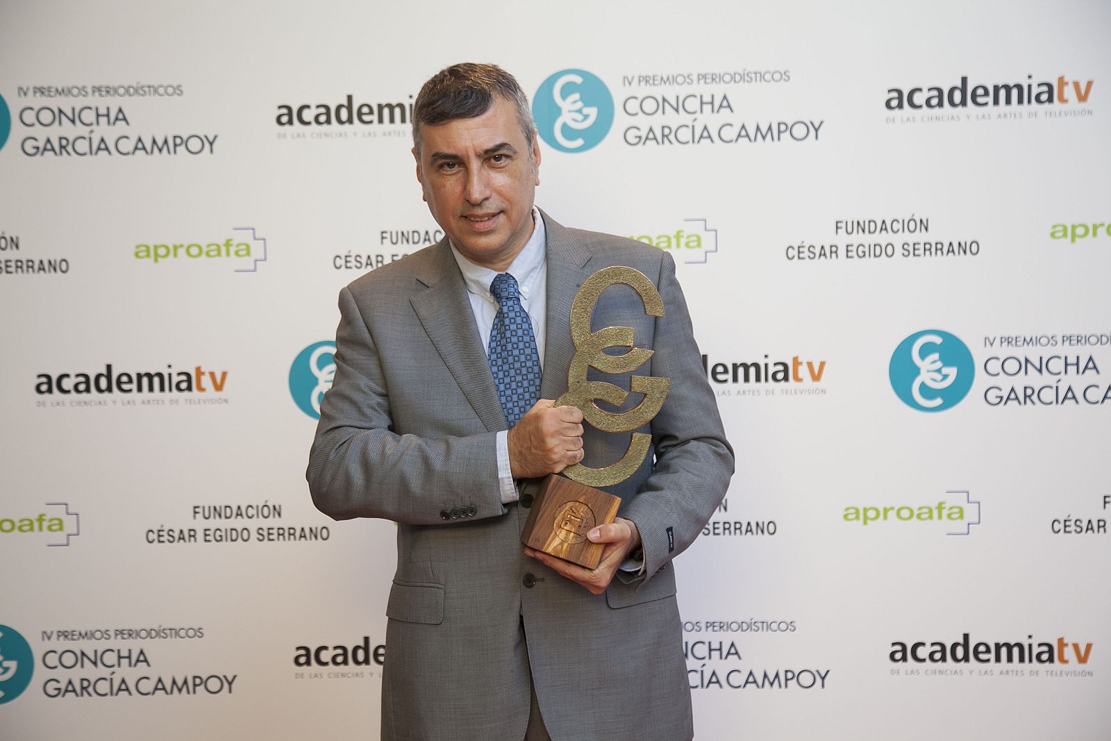 El periodista Antonio Rial en la entrega de premios