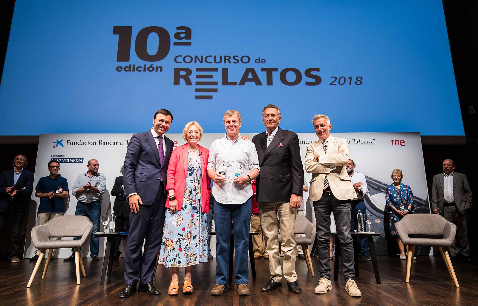 Jesús Arroyo, Soledad Puértolas, Hernán Morgenstern, Fernando Schwartz e Ignacio Elguero