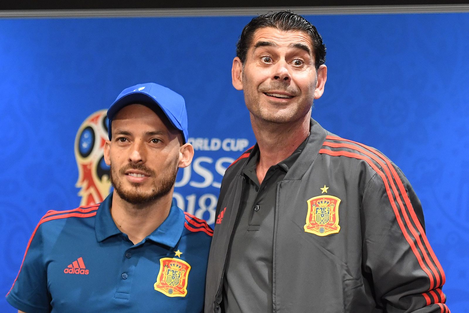 Hierro y Silva durante la rueda de prensa previa al coque ante Rusia.