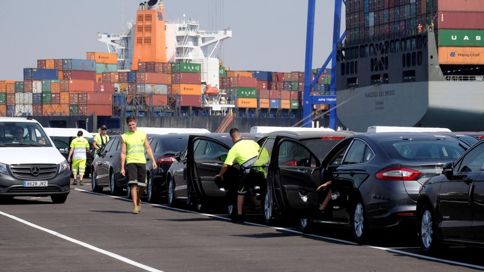 Trabajadores del puerto de Valencia