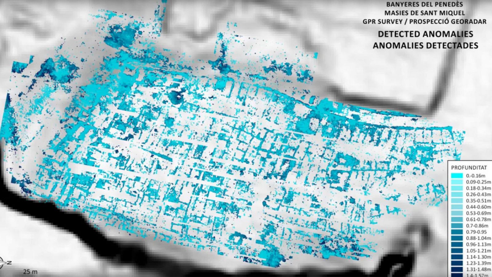 La prospección geofísica "revelan buena parte de una ciudad con una estructura viaria bastante regular".
