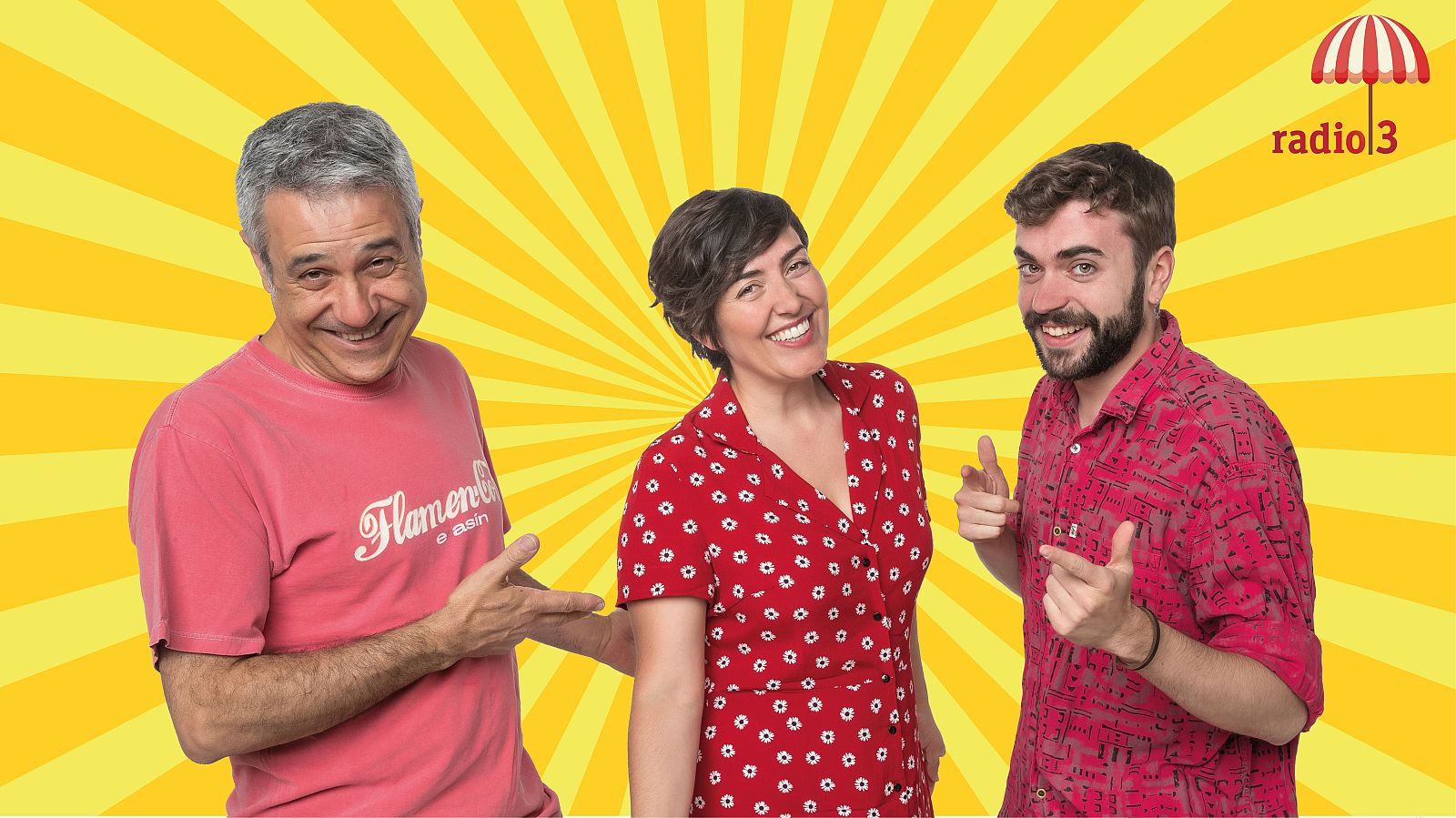 De izquierda a derecha, Teo Sánchez, Laura Barrachina y Rodrigo Suárez, locutores de Radio 3
