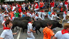 Séptimo encierro vibrante de los Jandilla con un herido por asta de toro