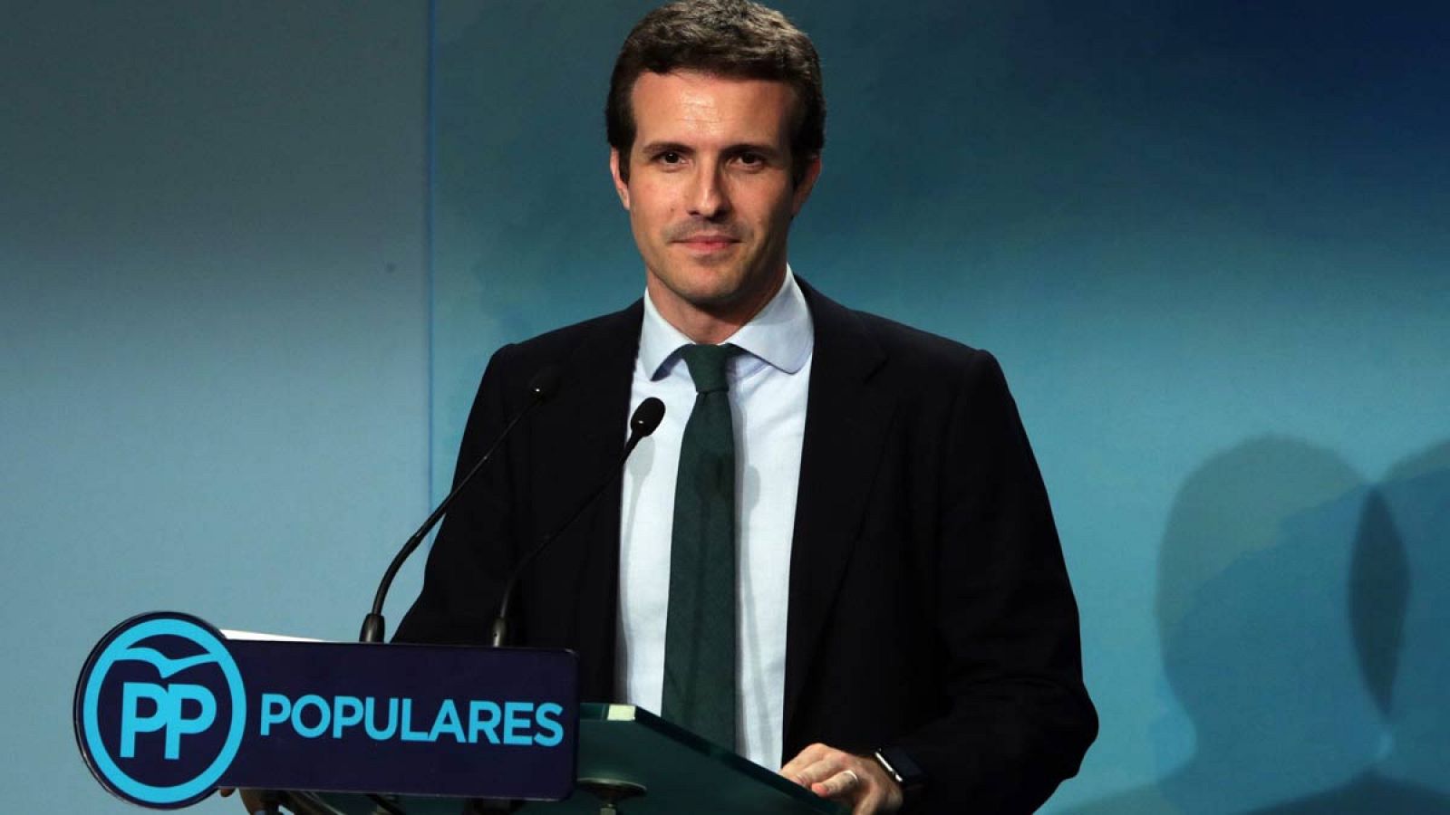 Casado, en una comparecencia en la sede del PP